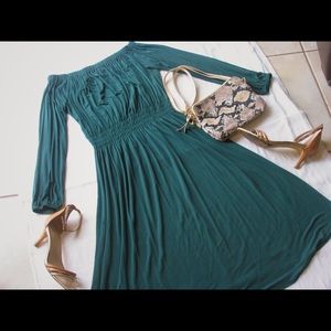 Green Off the Shoulder Dress
